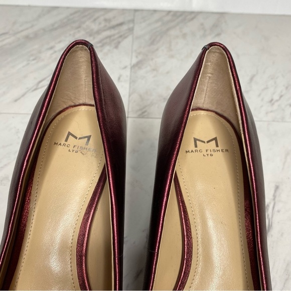 Marc Fisher Yulunda Red Leather Pointy Toe Pump 6.5 M - Picture 14 of 16
